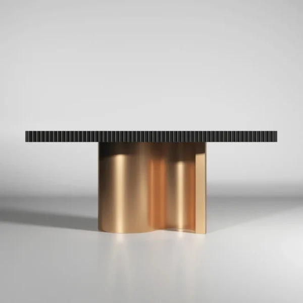 Shiny Wave Dining Table Dark Grey