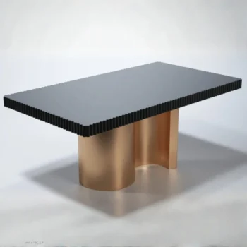 Shiny Wave Dining Table Dark Grey