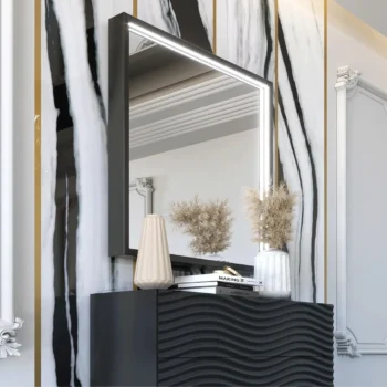 Wave Dark Gray Mirror for Single Dresser