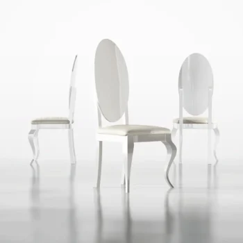 High Gloss Lacquer Carmen Arm and side White Chair