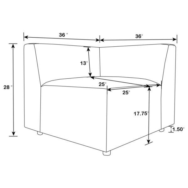 Freddie Upholstered Corner Pearl 551642 by Coaster Furniture 18