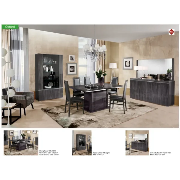 High Gloss Lacquer Oxford Dining Set