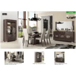 High Gloss Lacquer Prestige 3 Door Buffet with Mirror