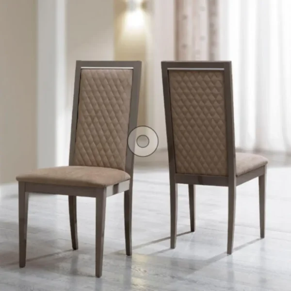 High Gloss Lacquer Platinum Rombi Chair