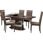 High Gloss Lacquer Platinum Slim Dining Set
