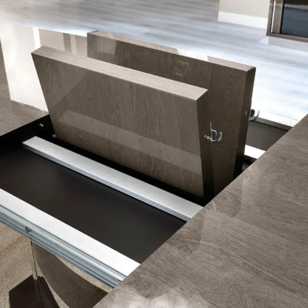 High Gloss Lacquer Platinum Slim Dining Set