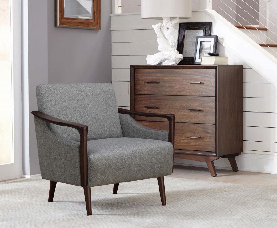 Upholstered Accent Chair Gray and Brown 905392 by Coaster Furniture