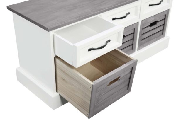 3-drawer Storage Bench White and Weathered Grey 501196 by Coaster Furniture 13