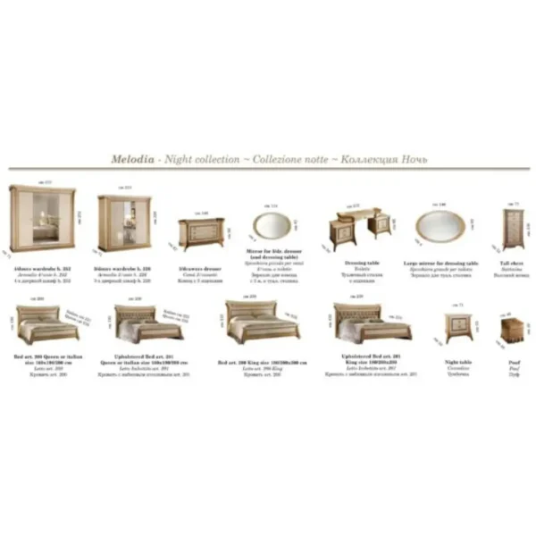 Melodia Beige Bedroom Furniture Set By ESF Furniture