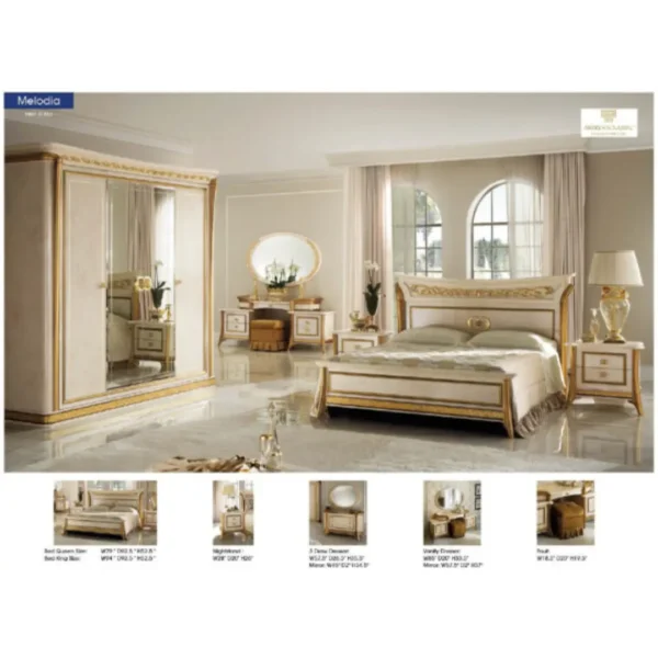Melodia Beige Bedroom Furniture Set