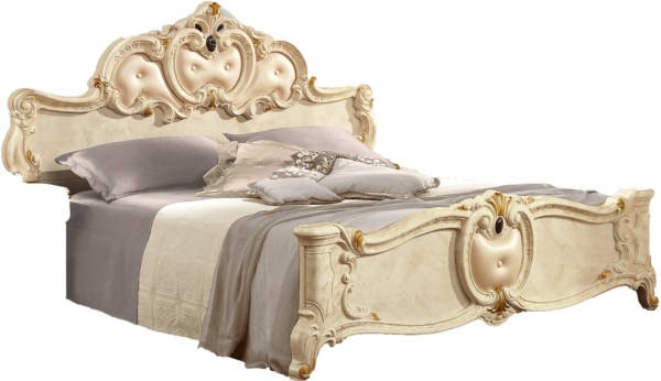 High Gloss Lacquer Barocco Bed Ivory, Camelgroup Italy p11681 By ESF Furniture 7