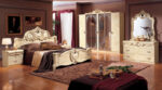 High Gloss Lacquer Barocco Bed Ivory, Camelgroup Italy p11681 By ESF Furniture 14