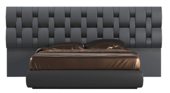 High Gloss Lacquer, Mat Emporio Black Bed p12866 By ESF Furniture
