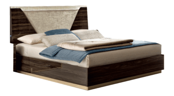 High Gloss Lacquer, Mat Smart Bed Walnut p12686 By ESF Furniture
