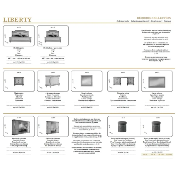 High Gloss Lacquer, Mat Liberty Night Bedroom Set