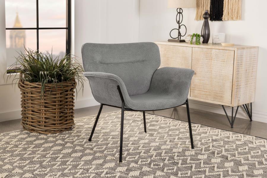 Davina Upholstered Flared Arms Accent Chair Ash Gray 905614 by Coaster Furniture
