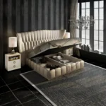 White High Gloss Bed Velvet By ESF Furniture - Image 4