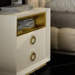 High Gloss Lacquer, Mat Velvet Nightstand