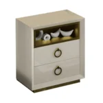 High Gloss Lacquer, Mat Velvet Nightstand