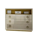 High Gloss Lacquer Velvet Chest/Dresser/Mirror
