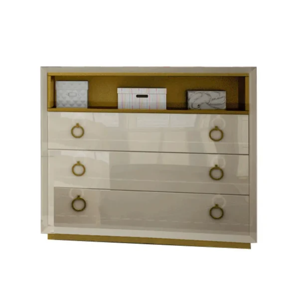 High Gloss Lacquer Velvet Chest/Dresser/Mirror