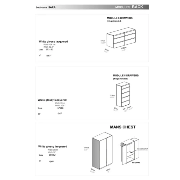 High Gloss Lacquer Sara Bedroom Set