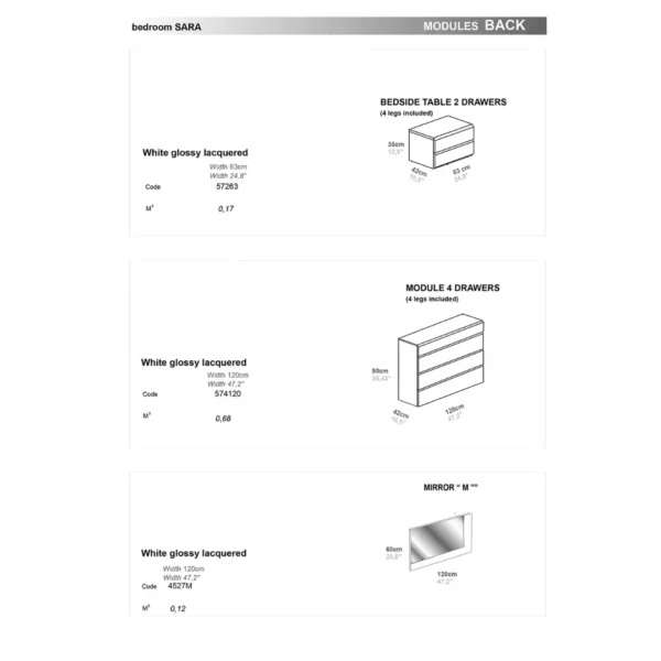 High Gloss Lacquer Sara Bedroom Set