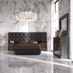 High Gloss Lacquer, Mat Emporio Black Bedroom Set