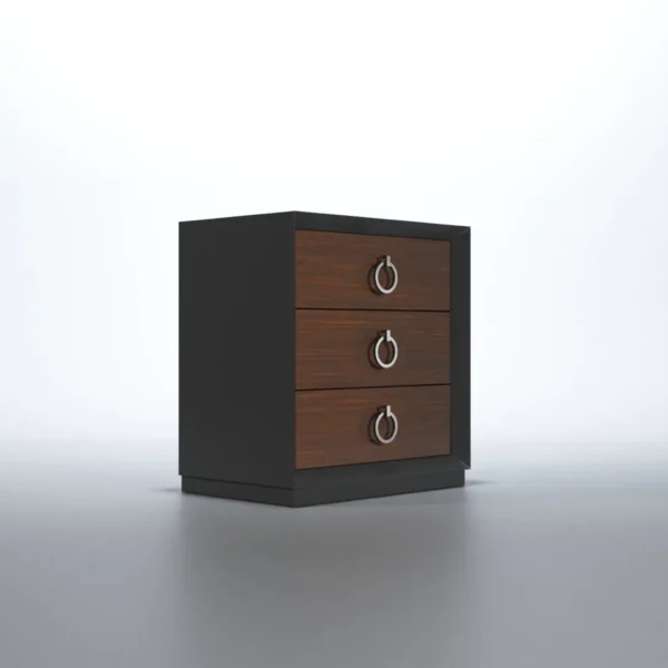 High Gloss Lacquer, Mat Emporio Black Nightstand