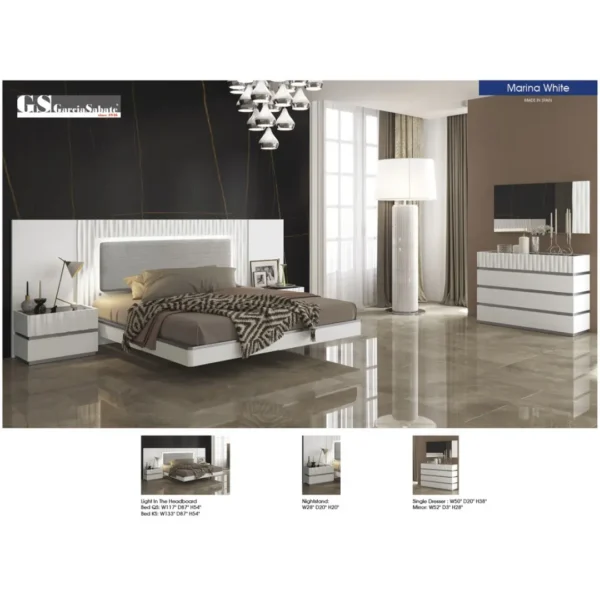 Mat Marina White Bedroom Set