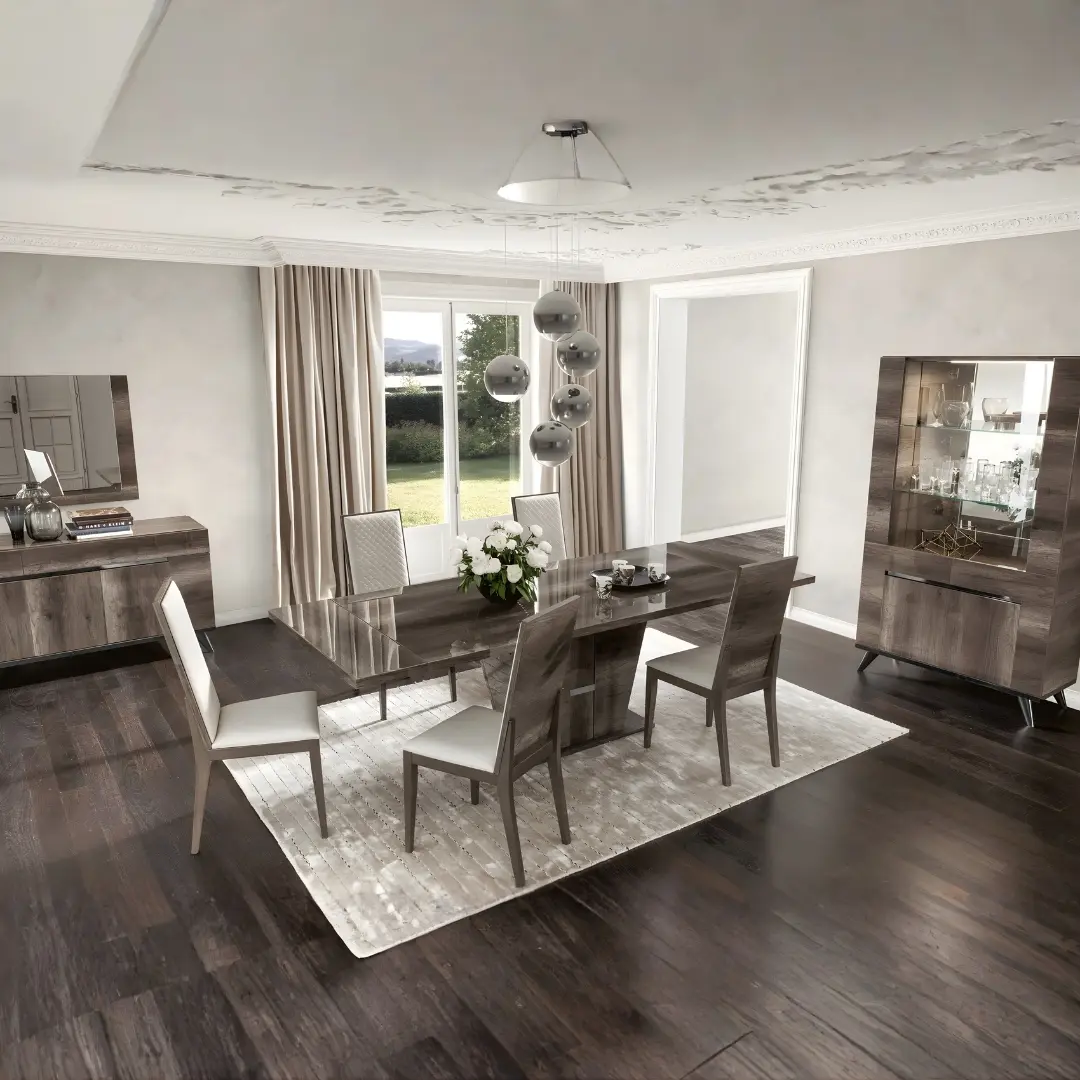 High Gloss Lacquer Medea Dining Room Set By Esf Furniture | Mobilia Cleopatra 3 High Gloss Lacquer Medea Dining Room Set