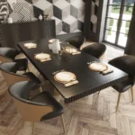 Shiny Wave Dining Dark grey Set