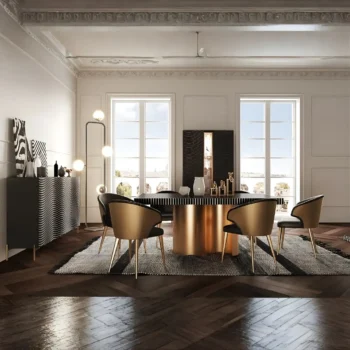 Shiny Wave Dining Dark grey Set