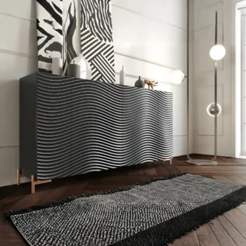 Shiny Wave Dining Dark grey Set