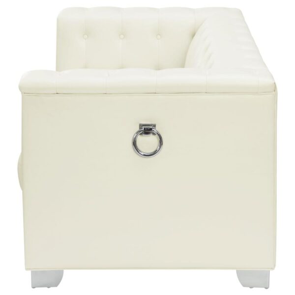 Chaviano Tufted Upholstered Loveseat Pearl White 505392 by Coaster Furniture 12