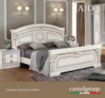 High Gloss Lacquer Aida Bedroom Set, White w/Silver, Camelgroup Italy p7543 By ESF Furniture ESF Furniture Mobilia Cleopatra 43 High Gloss Lacquer Aida Bedroom Set, White w/Silver, Camelgroup Italy p7543 By ESF Furniture 43