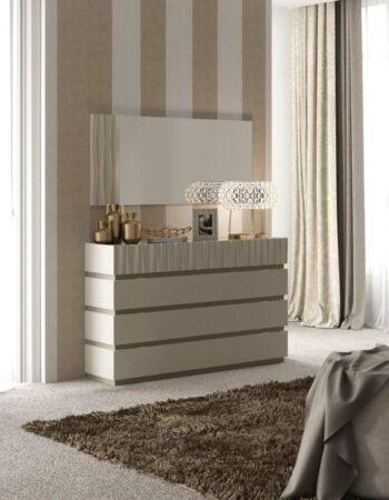 Mat, Shiny Marina Dresser/mirror Taupe p11062 By ESF Furniture