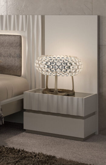 Mat, Shiny Marina Nightstand Taupe i26188 By ESF Furniture
