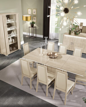 High Gloss Lacquer Dover Dining Set Beige p11887 By ESF Furniture