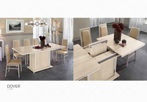 High Gloss Lacquer Dover Dining Set Beige p11887 By ESF Furniture 11