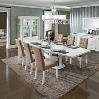 High Gloss Lacquer Dama Bianca Dining Set