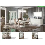 High Gloss Lacquer Dama Bianca Dining Set