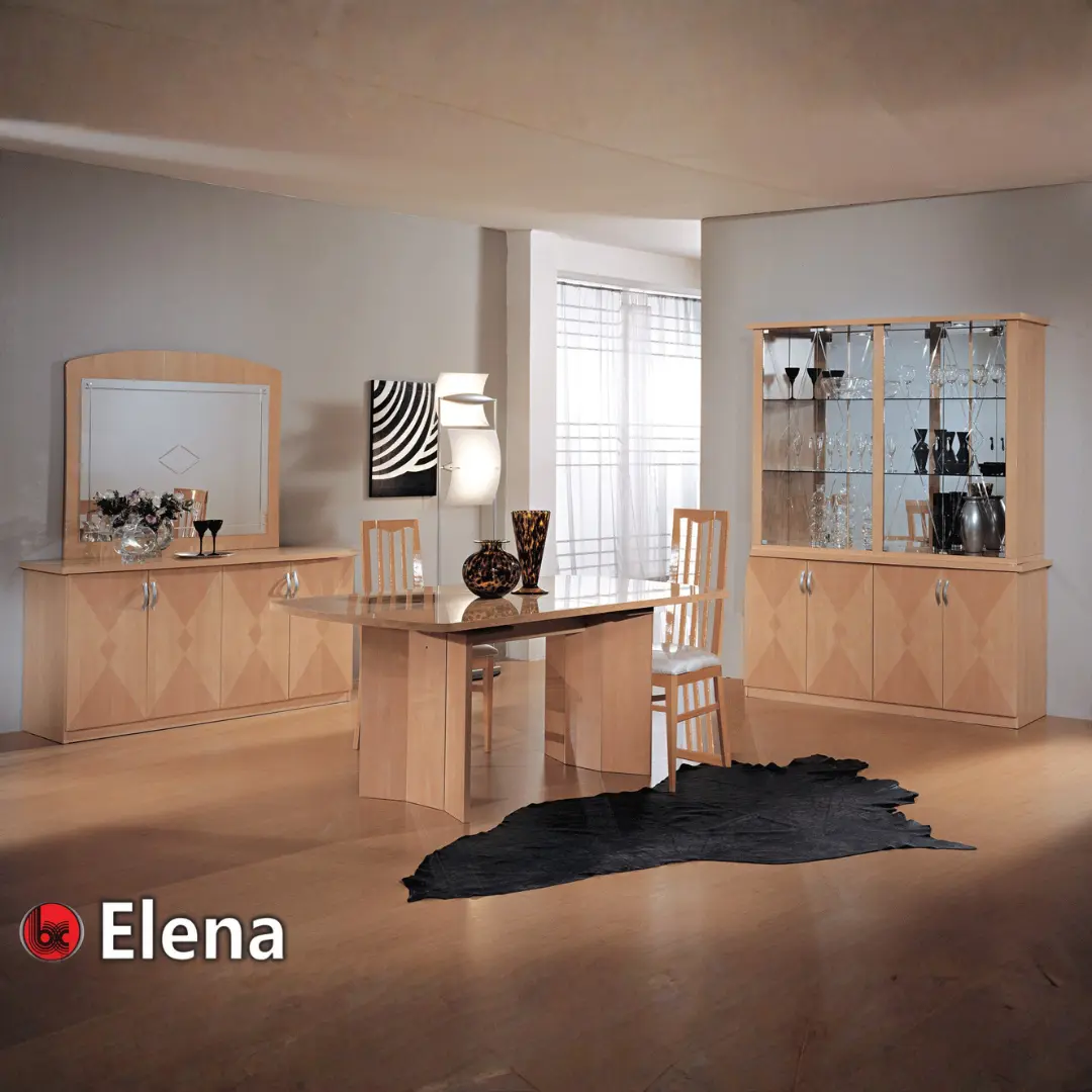 Shiny Elena Dining Room Set By Esf Furniture | Mobilia Cleopatra 3 Shiny Elena Dining Room Set