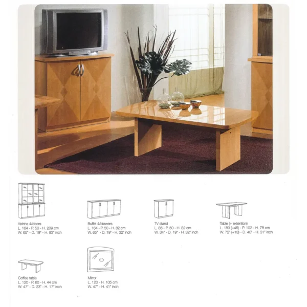 Shiny Elena Dining Room Set