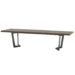 High Gloss Lacquer Elite Dining Table Brown Silver Birch