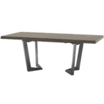 High Gloss Lacquer Elite Dining Table Brown Silver Birch