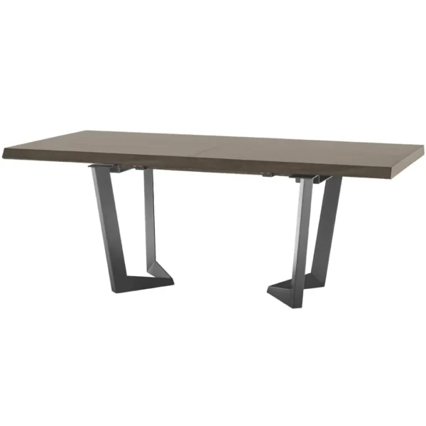 High Gloss Lacquer Elite Dining Table Brown Silver Birch