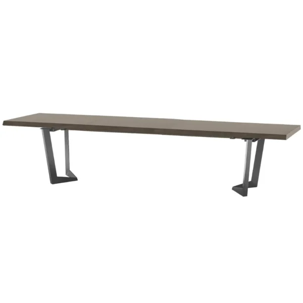 High Gloss Lacquer Elite Dining Table Brown Silver Birch