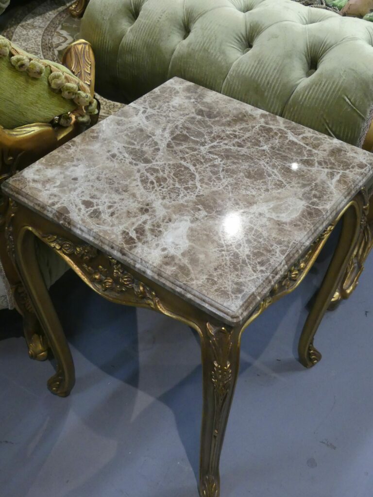Handmade Frankfurt Side Table With Marble Top - Image 2