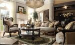 Black Enamel & Gold Finish Traditional 3PC Sofa Set HD-551 By Homey Design Homey Design HD-551 Collection Mobilia Cleopatra 9 Black Enamel & Gold Finish Traditional 3PC Sofa Set HD-551 By Homey Design 9